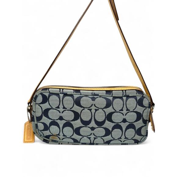 Coach Vintage Y2K Signature Blue Canvas Mini Shoulder Bag - Picture 7 of 13